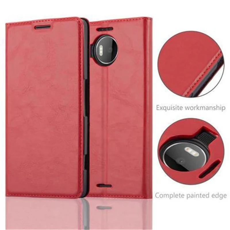 Cadorabo Hülle kompatibel mit Nokia Lumia 950 XL Schutzhülle mit Magnetverschluss, Standfunktion und Kartenfach