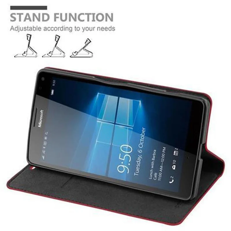 Cadorabo Hülle kompatibel mit Nokia Lumia 950 XL Schutzhülle mit Magnetverschluss, Standfunktion und Kartenfach