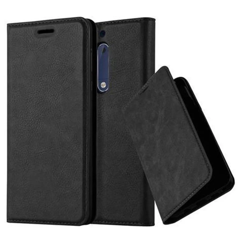 Cadorabo Hülle kompatibel mit Nokia 5 2017 Schutzhülle mit Magnetverschluss, Standfunktion und Kartenfach