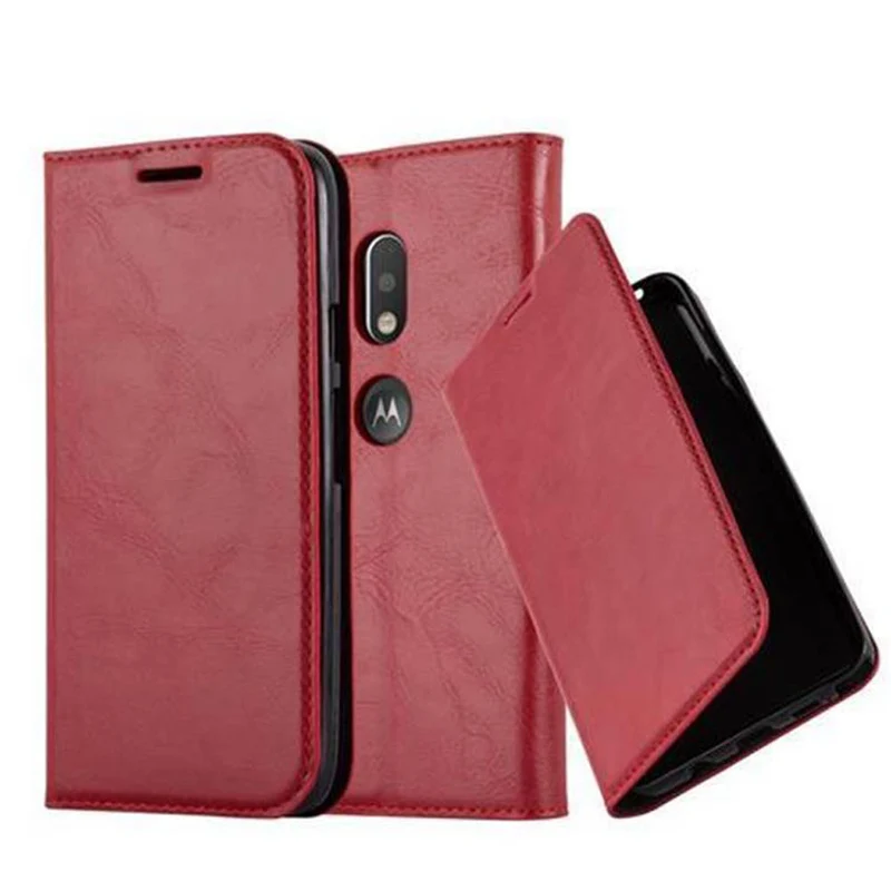 Cadorabo Hülle kompatibel mit Motorola MOTO G4 PLAY Schutzhülle mit Magnetverschluss, Standfunktion und Kartenfach