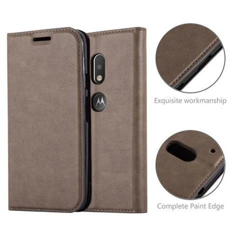 Cadorabo Hülle kompatibel mit Motorola MOTO G4 PLAY Schutzhülle mit Magnetverschluss, Standfunktion und Kartenfach