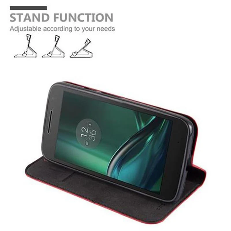 Cadorabo Hülle kompatibel mit Motorola MOTO G4 PLAY Schutzhülle mit Magnetverschluss, Standfunktion und Kartenfach
