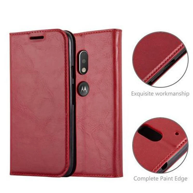 Cadorabo Hülle kompatibel mit Motorola MOTO G4 PLAY Schutzhülle mit Magnetverschluss, Standfunktion und Kartenfach