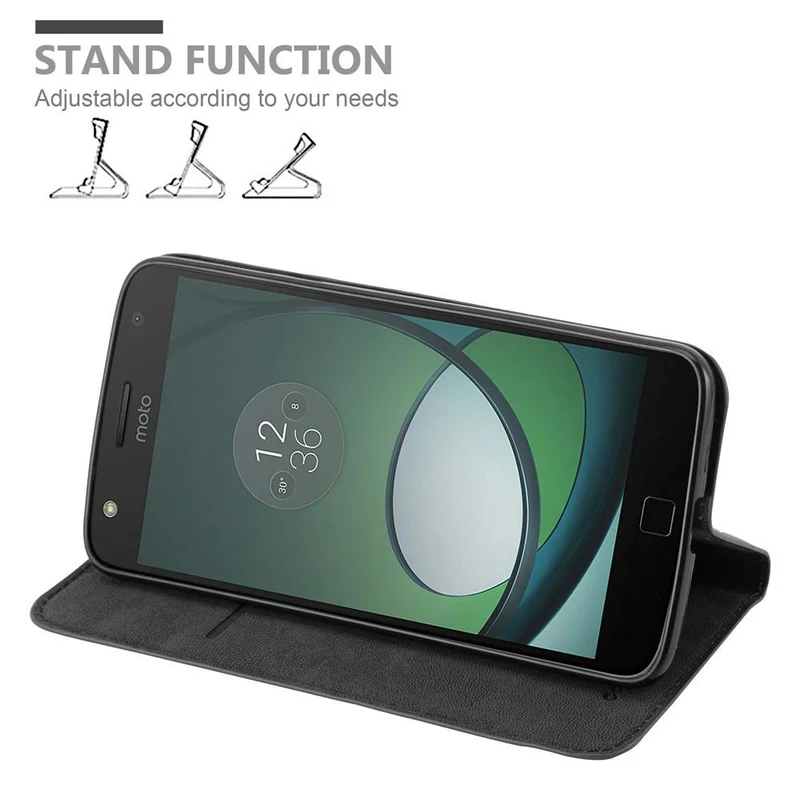 Cadorabo Hülle kompatibel mit Motorola MOTO Z PLAY Schutzhülle mit Magnetverschluss, Standfunktion und Kartenfach