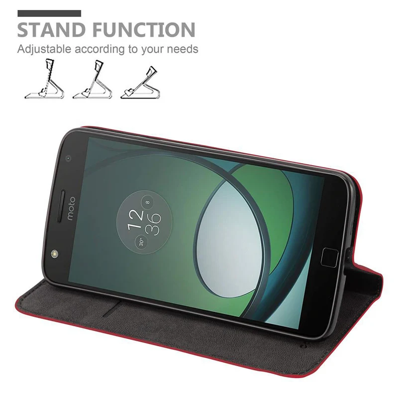 Cadorabo Hülle kompatibel mit Motorola MOTO Z PLAY Schutzhülle mit Magnetverschluss, Standfunktion und Kartenfach