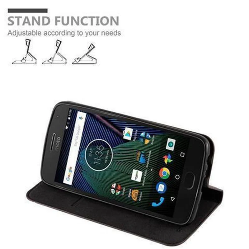 Cadorabo Hülle kompatibel mit Motorola MOTO G5 Schutzhülle mit Magnetverschluss, Standfunktion und Kartenfach