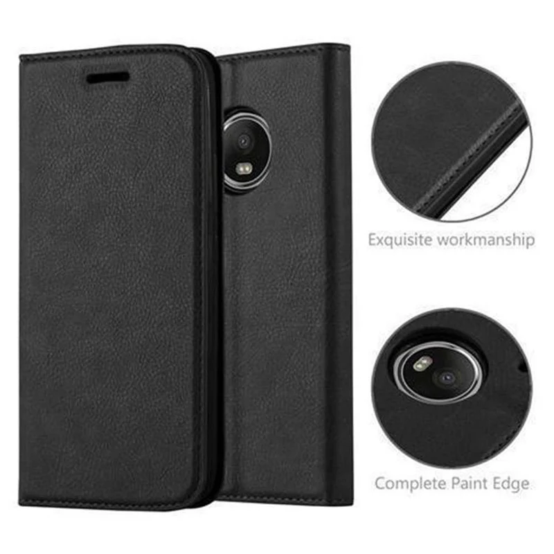 Cadorabo Hülle kompatibel mit Motorola MOTO G5 Schutzhülle mit Magnetverschluss, Standfunktion und Kartenfach