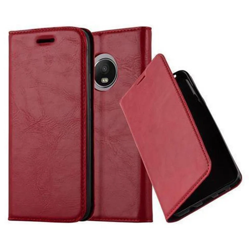 Cadorabo Hülle kompatibel mit Motorola MOTO G5 PLUS Schutzhülle mit Magnetverschluss, Standfunktion und Kartenfach