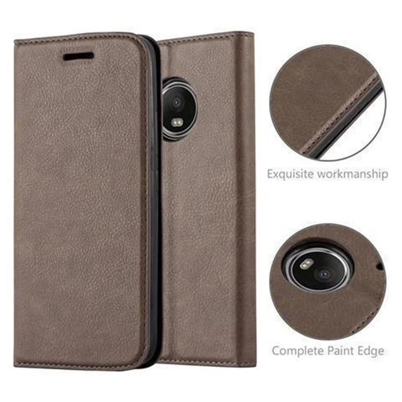 Cadorabo Hülle kompatibel mit Motorola MOTO G5 PLUS Schutzhülle mit Magnetverschluss, Standfunktion und Kartenfach