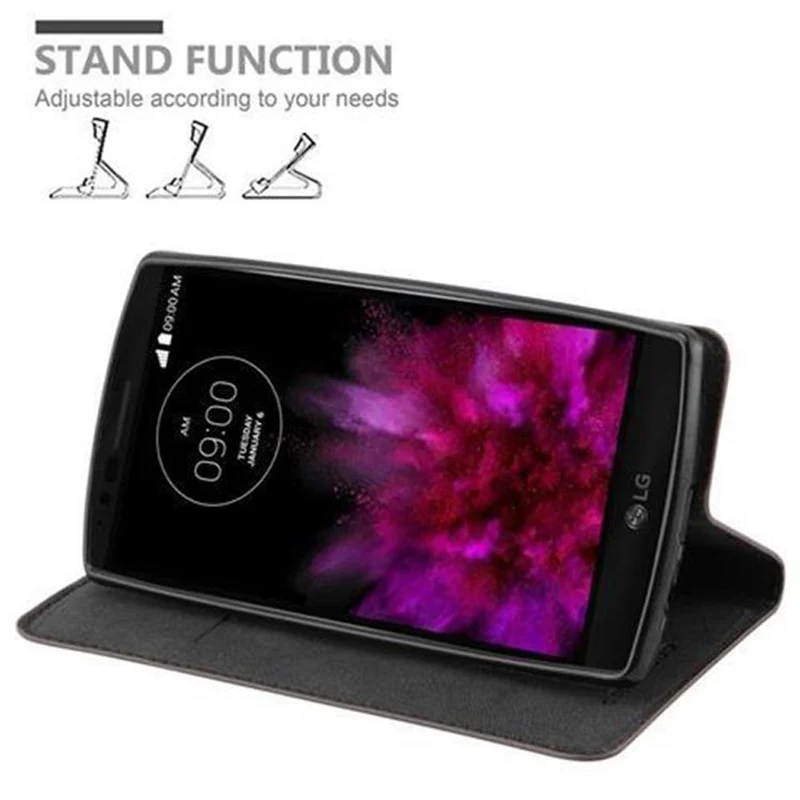 Cadorabo Hülle kompatibel mit LG G FLEX 2 Schutzhülle mit Magnetverschluss, Standfunktion und Kartenfach