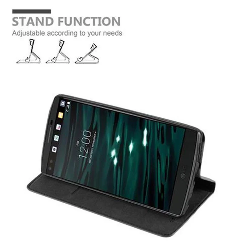 Cadorabo Hülle kompatibel mit LG V10 Schutzhülle mit Magnetverschluss, Standfunktion und Kartenfach