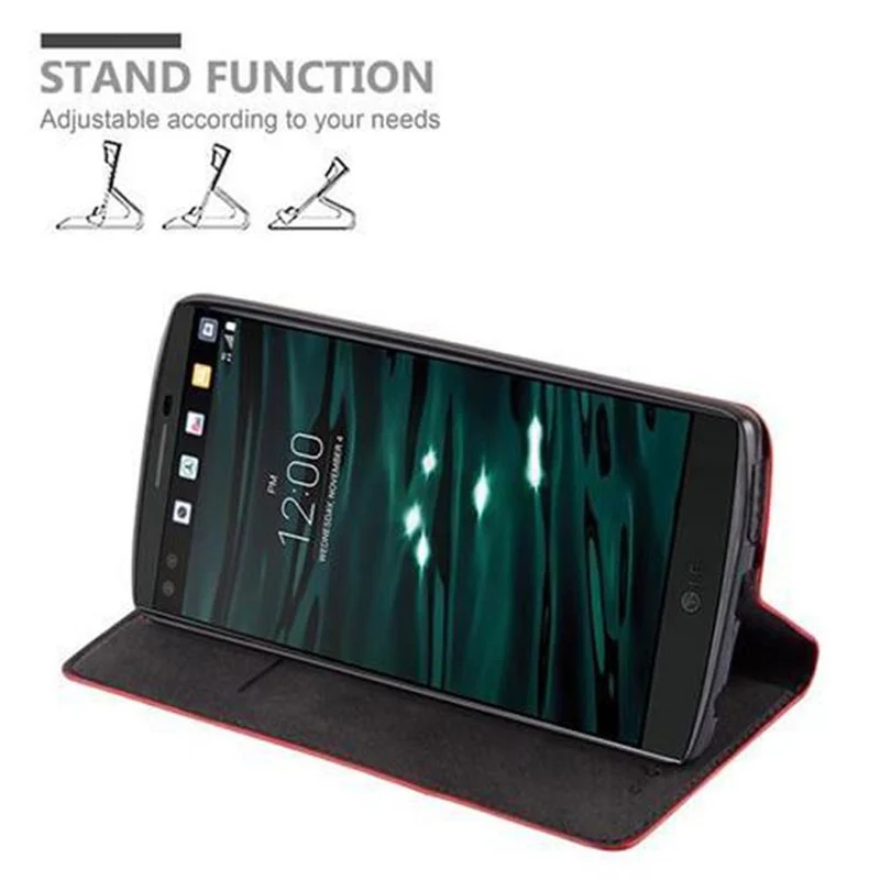 Cadorabo Hülle kompatibel mit LG V10 Schutzhülle mit Magnetverschluss, Standfunktion und Kartenfach