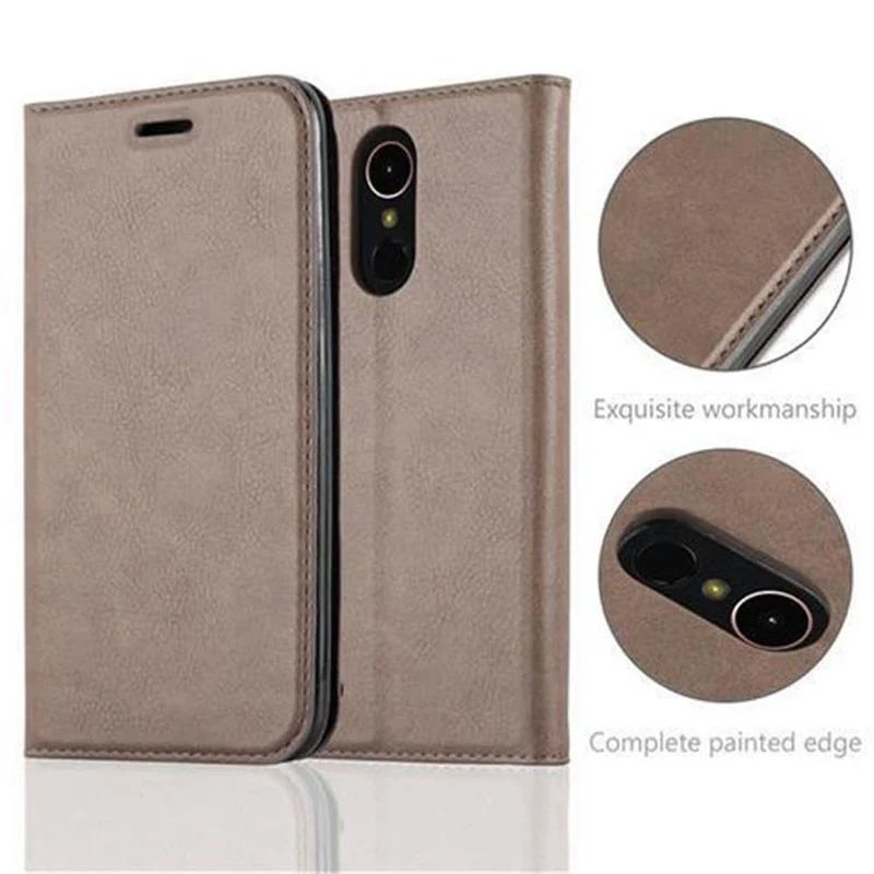 Cadorabo Hülle kompatibel mit LG K10 2017 Schutzhülle mit Magnetverschluss, Standfunktion und Kartenfach