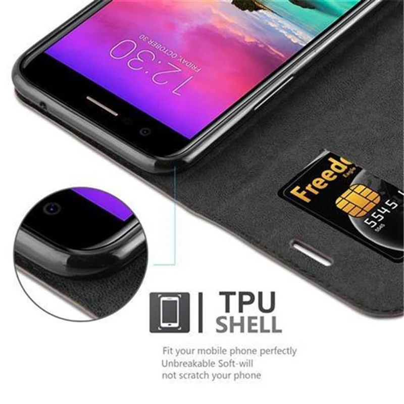 Cadorabo Hülle kompatibel mit LG K10 2017 Schutzhülle mit Magnetverschluss, Standfunktion und Kartenfach