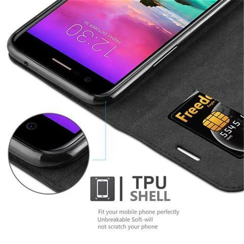 Cadorabo Hülle kompatibel mit LG K10 2017 Schutzhülle mit Magnetverschluss, Standfunktion und Kartenfach