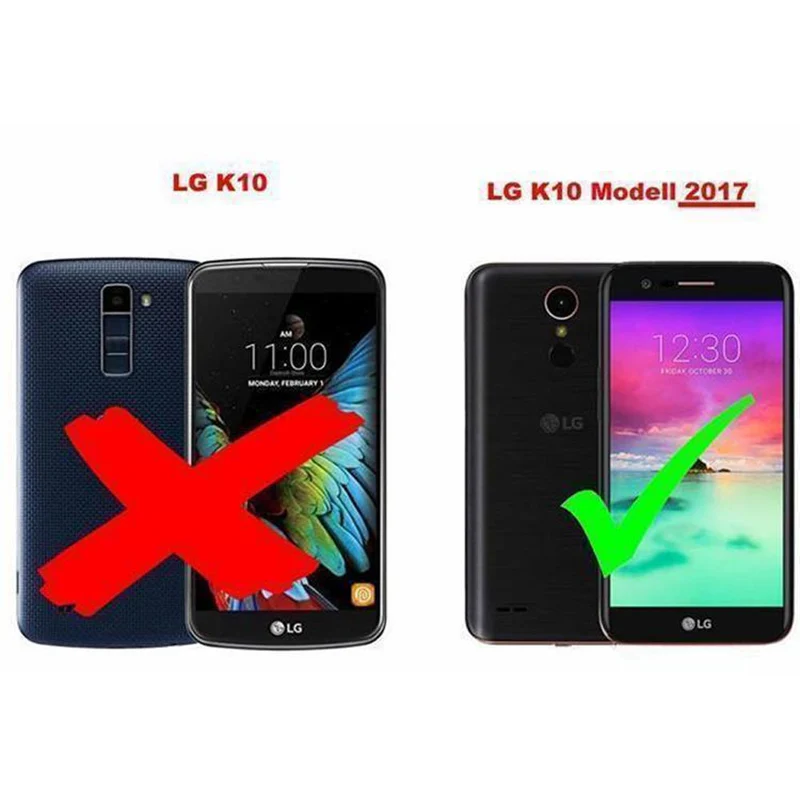 Cadorabo Hülle kompatibel mit LG K10 2017 Schutzhülle mit Magnetverschluss, Standfunktion und Kartenfach