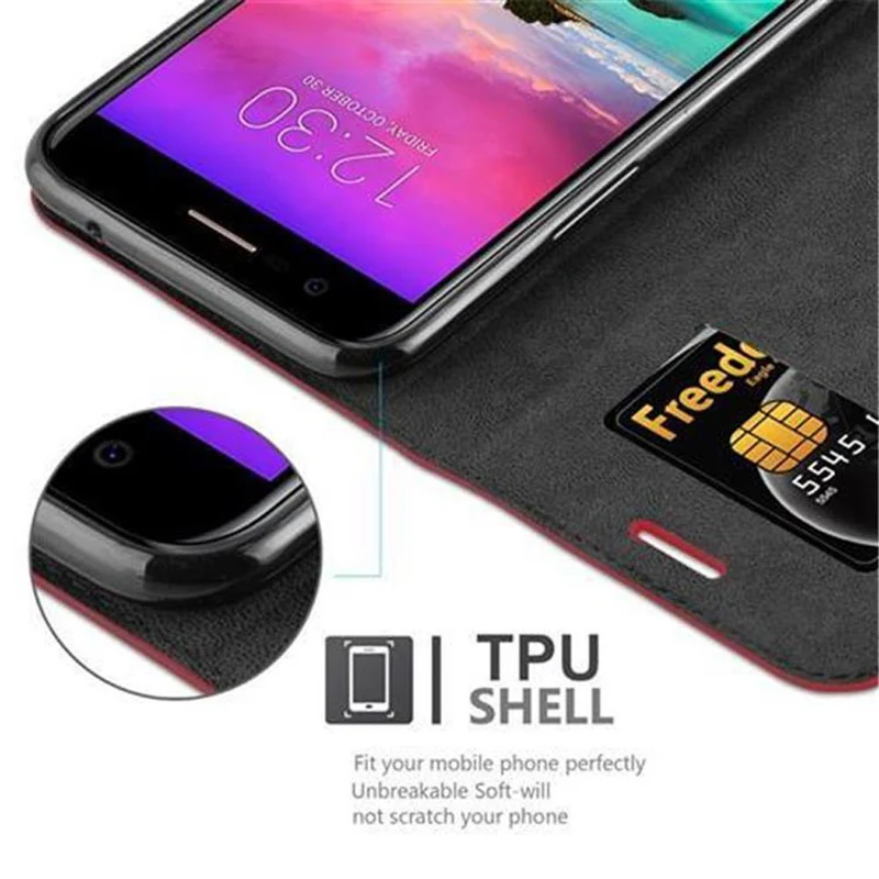 Cadorabo Hülle kompatibel mit LG K10 2017 Schutzhülle mit Magnetverschluss, Standfunktion und Kartenfach