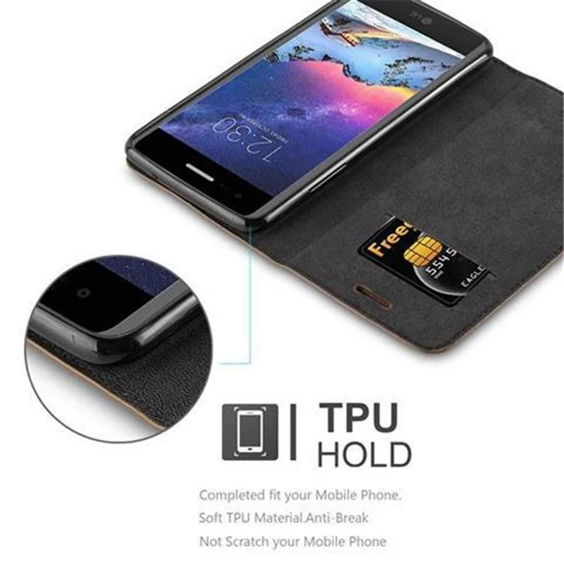 Cadorabo Hülle kompatibel mit LG K8 2017 Schutzhülle mit Magnetverschluss, Standfunktion und Kartenfach