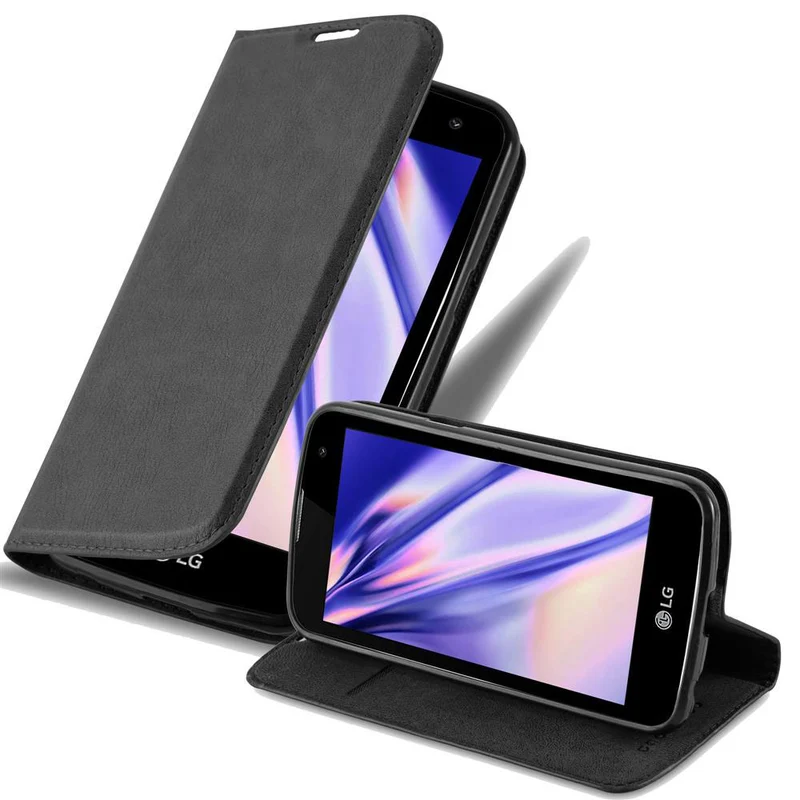 Cadorabo Hülle kompatibel mit LG K4 2016 Schutzhülle mit Magnetverschluss, Standfunktion und Kartenfach