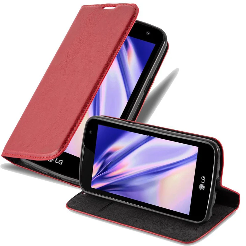 Cadorabo Hülle kompatibel mit LG K4 2016 Schutzhülle mit Magnetverschluss, Standfunktion und Kartenfach