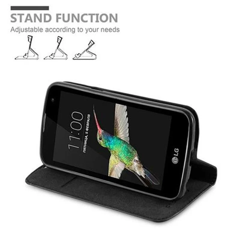 Cadorabo Hülle kompatibel mit LG K4 2016 Schutzhülle mit Magnetverschluss, Standfunktion und Kartenfach