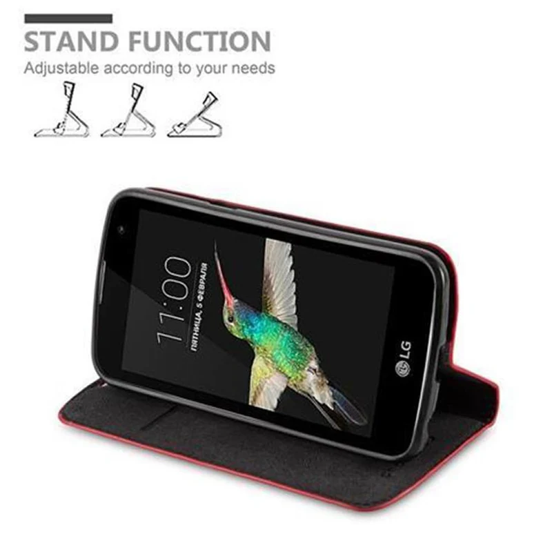 Cadorabo Hülle kompatibel mit LG K4 2016 Schutzhülle mit Magnetverschluss, Standfunktion und Kartenfach