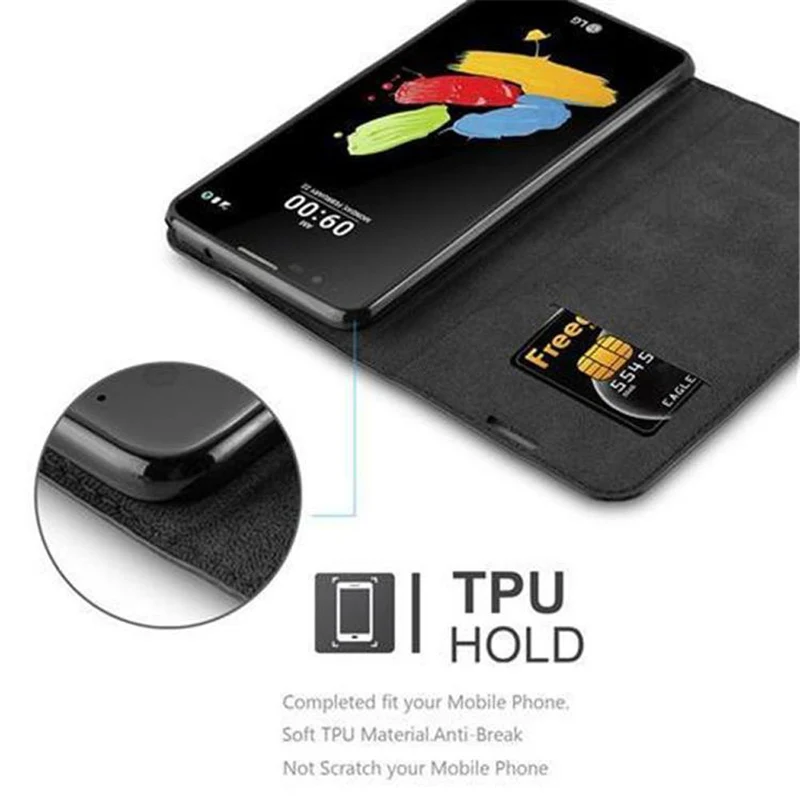 Cadorabo Hülle kompatibel mit LG STYLUS 2 Schutzhülle mit Magnetverschluss, Standfunktion und Kartenfach