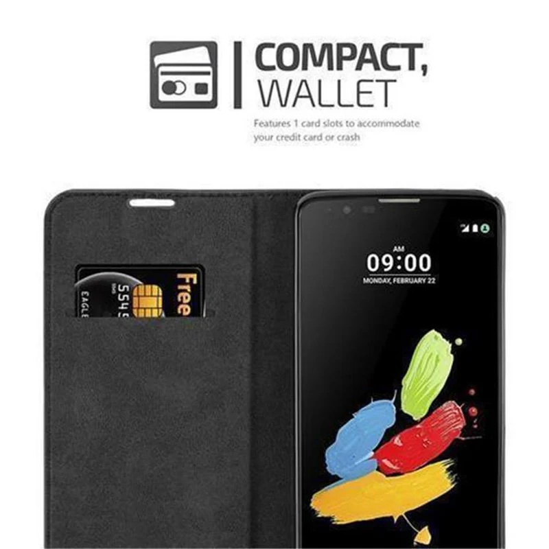Cadorabo Hülle kompatibel mit LG STYLUS 2 Schutzhülle mit Magnetverschluss, Standfunktion und Kartenfach