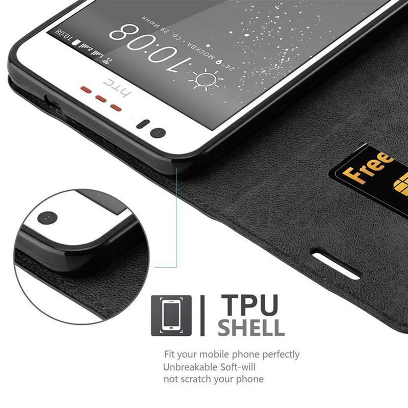 Cadorabo Hülle kompatibel mit HTC Desire 10 LIFESTYLE / Desire 825 Schutzhülle mit Magnetverschluss, Standfunktion und Kartenfach
