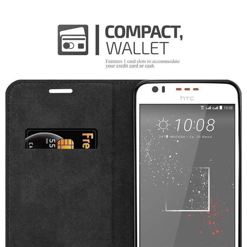 Cadorabo Hülle kompatibel mit HTC Desire 10 LIFESTYLE / Desire 825 Schutzhülle mit Magnetverschluss, Standfunktion und Kartenfach
