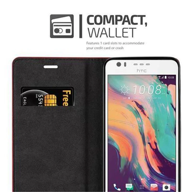 Cadorabo Hülle kompatibel mit HTC Desire 10 LIFESTYLE / Desire 825 Schutzhülle mit Magnetverschluss, Standfunktion und Kartenfach