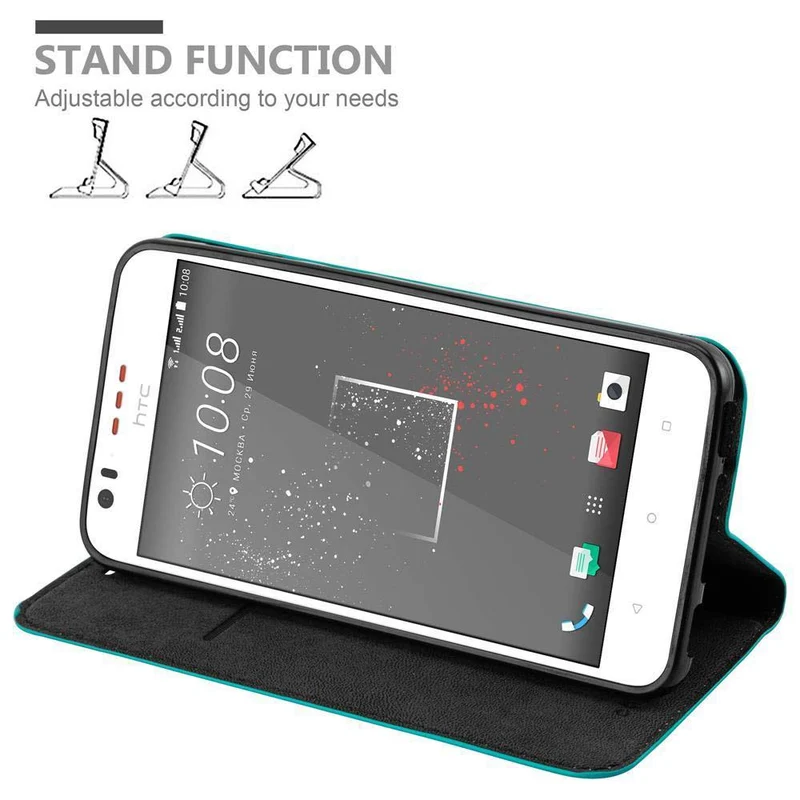 Cadorabo Hülle kompatibel mit HTC Desire 10 LIFESTYLE / Desire 825 Schutzhülle mit Magnetverschluss, Standfunktion und Kartenfach