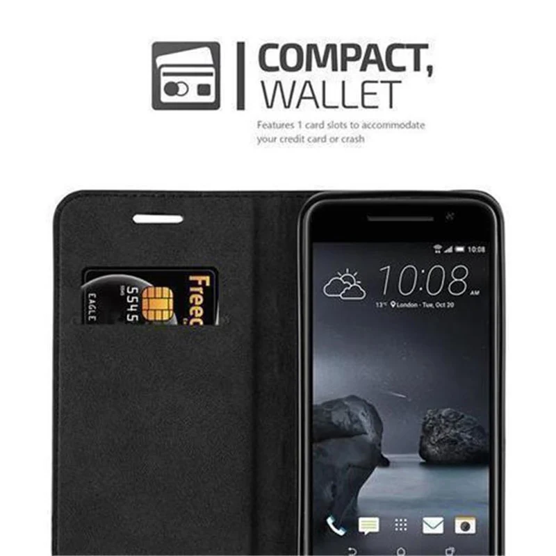 Cadorabo Hülle kompatibel mit HTC ONE A9 Schutzhülle mit Magnetverschluss, Standfunktion und Kartenfach