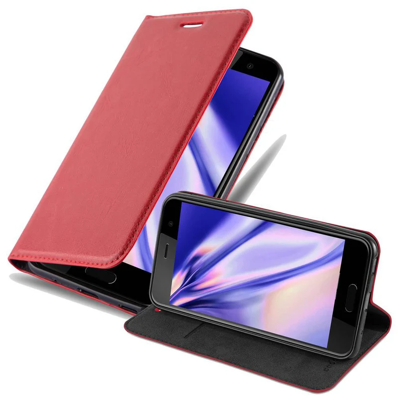 Cadorabo Hülle kompatibel mit HTC U PLAY Schutzhülle mit Magnetverschluss, Standfunktion und Kartenfach