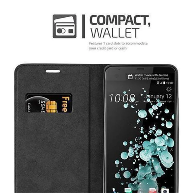 Cadorabo Hülle kompatibel mit HTC U ULTRA Schutzhülle mit Magnetverschluss, Standfunktion und Kartenfach