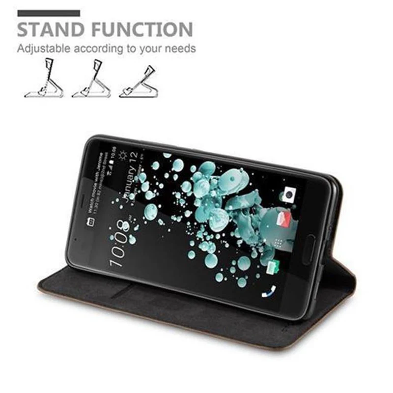 Cadorabo Hülle kompatibel mit HTC U ULTRA Schutzhülle mit Magnetverschluss, Standfunktion und Kartenfach
