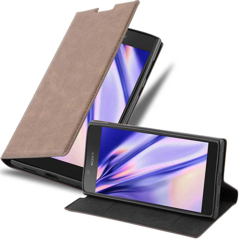 Cadorabo Hülle kompatibel mit Sony Xperia L1 Schutzhülle mit Magnetverschluss, Standfunktion und Kartenfach