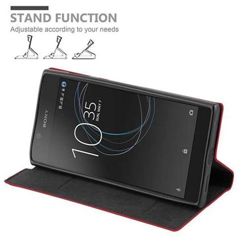 Cadorabo Hülle kompatibel mit Sony Xperia L1 Schutzhülle mit Magnetverschluss, Standfunktion und Kartenfach