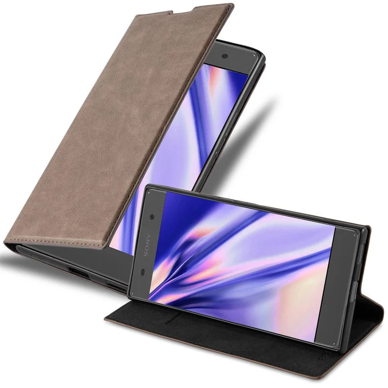 Cadorabo Hülle kompatibel mit Sony Xperia XA1 Schutzhülle mit Magnetverschluss, Standfunktion und Kartenfach