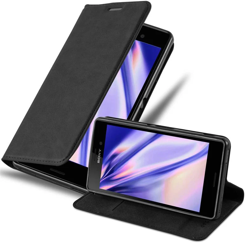 Cadorabo Hülle kompatibel mit Sony Xperia M4 AQUA Schutzhülle mit Magnetverschluss, Standfunktion und Kartenfach