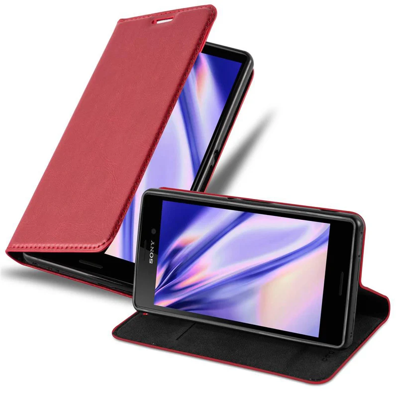 Cadorabo Hülle kompatibel mit Sony Xperia M4 AQUA Schutzhülle mit Magnetverschluss, Standfunktion und Kartenfach