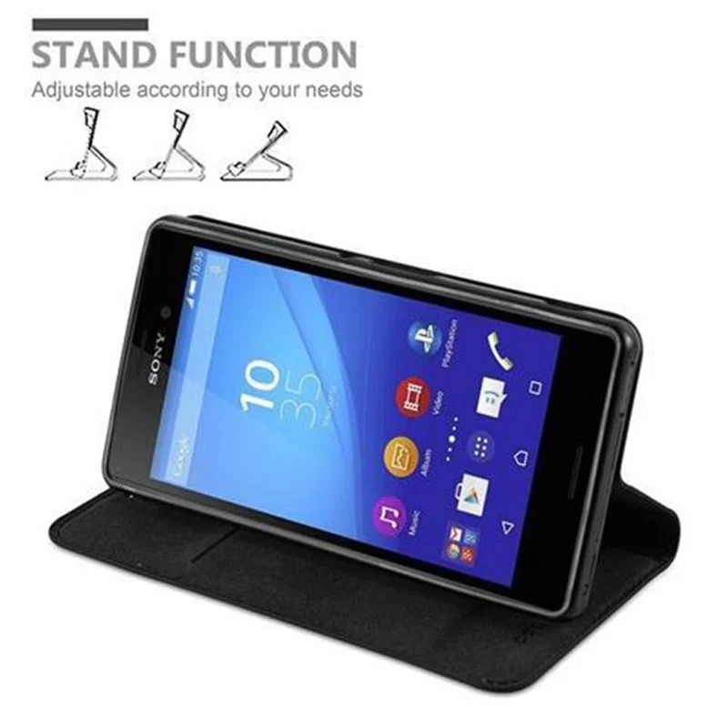 Cadorabo Hülle kompatibel mit Sony Xperia M4 AQUA Schutzhülle mit Magnetverschluss, Standfunktion und Kartenfach