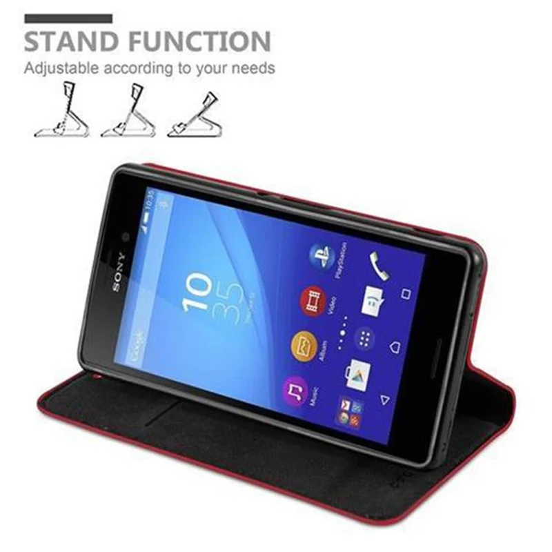 Cadorabo Hülle kompatibel mit Sony Xperia M4 AQUA Schutzhülle mit Magnetverschluss, Standfunktion und Kartenfach