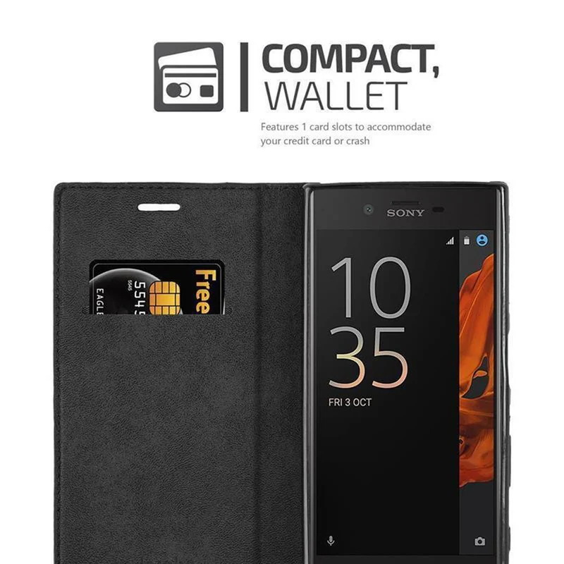 Cadorabo Hülle kompatibel mit Sony Xperia XZ / XZs Schutzhülle mit Magnetverschluss, Standfunktion und Kartenfach