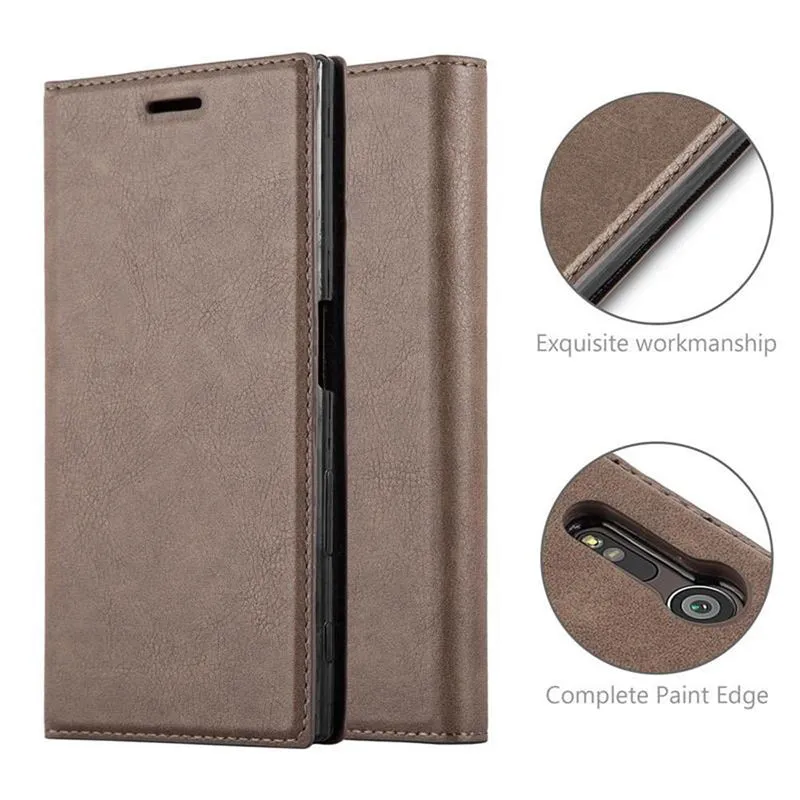 Cadorabo Hülle kompatibel mit Sony Xperia XZ / XZs Schutzhülle mit Magnetverschluss, Standfunktion und Kartenfach