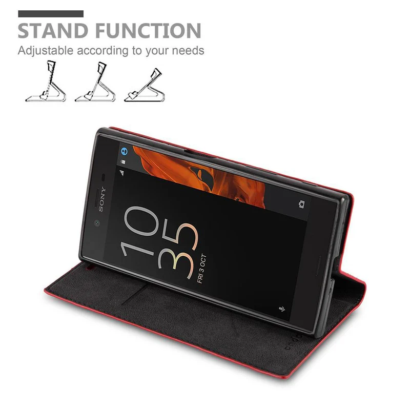 Cadorabo Hülle kompatibel mit Sony Xperia XZ / XZs Schutzhülle mit Magnetverschluss, Standfunktion und Kartenfach