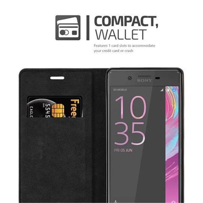 Cadorabo Hülle kompatibel mit Sony Xperia X Schutzhülle mit Magnetverschluss, Standfunktion und Kartenfach
