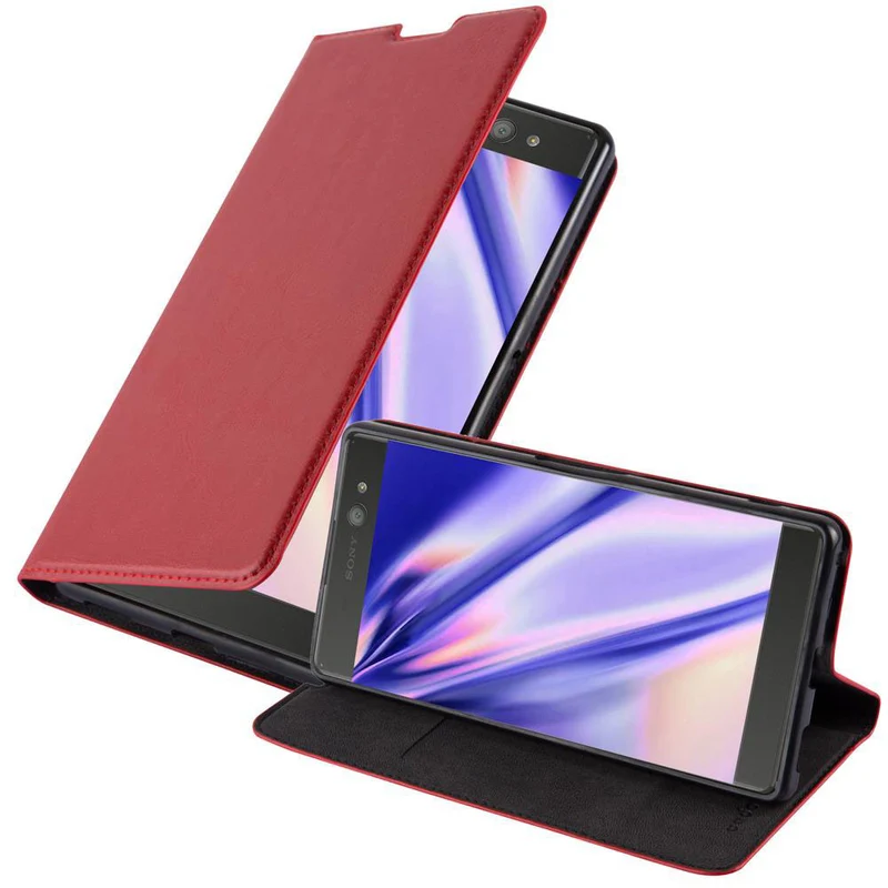 Cadorabo Hülle kompatibel mit Sony Xperia XA ULTRA Schutzhülle mit Magnetverschluss, Standfunktion und Kartenfach