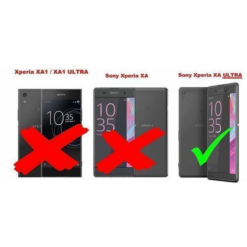 Cadorabo Hülle kompatibel mit Sony Xperia XA ULTRA Schutzhülle mit Magnetverschluss, Standfunktion und Kartenfach