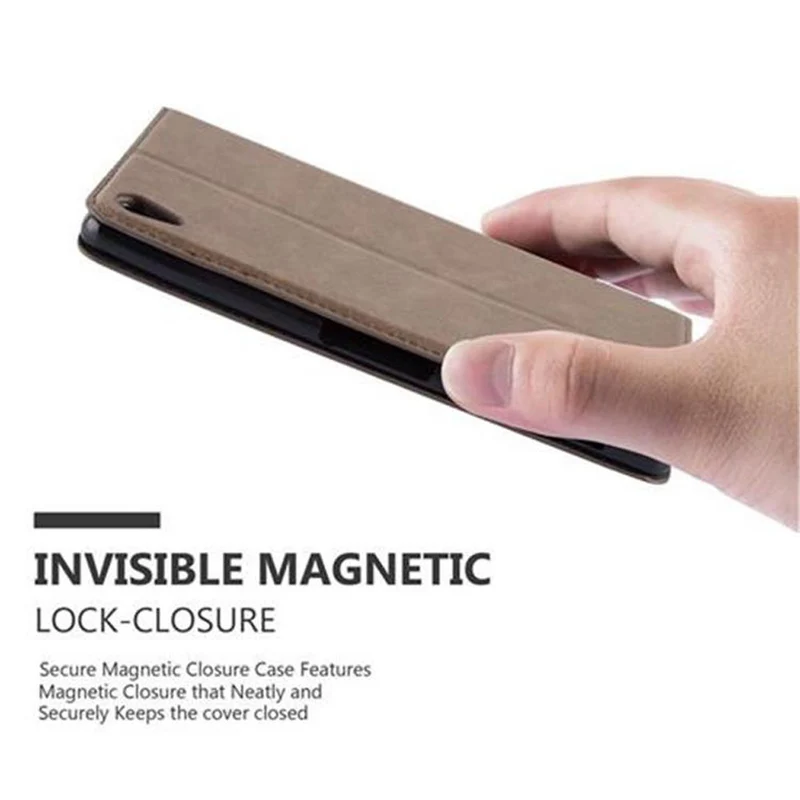 Cadorabo Hülle kompatibel mit Sony Xperia XA ULTRA Schutzhülle mit Magnetverschluss, Standfunktion und Kartenfach